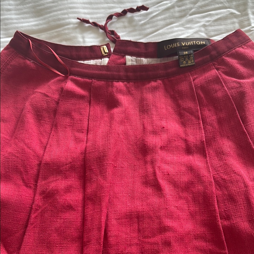 Louis Vuitton Vibrant Red A-Line Skirt